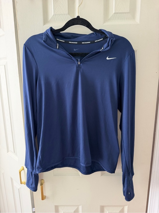 Nike Tops - Nike Navy Blue Long-Sleeve Half-Zip Running Top